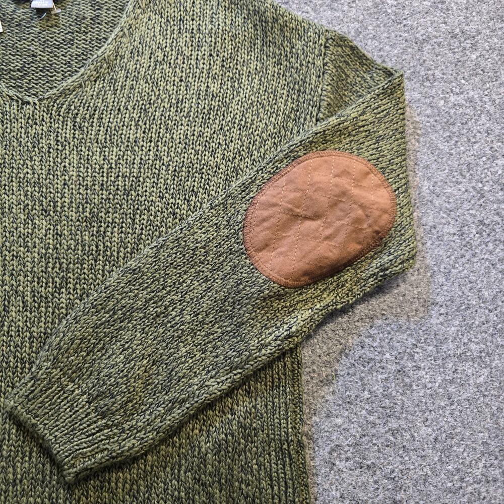 Cupcake Clothing Sweater Womens Size XS Green Chunky Knit Elbow Patches Casual - Picture 5 of 10